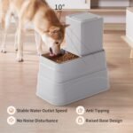 Automatic Dogs Food and Water Dispenser - Stainless Steel Elevated Large Dog Feeder and Water Bowl Dispenser Self Feeding Dog Food Dispenser for Dogs Cats Pets Animals Large Capacity(3.8L) - Image 6