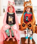 Lazy One Wearable Hooded Blanket for Kids, Animal Hooded Blanket (Horse, Brown Blanket) - Image 5