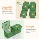 Lifewit Weekly Pill Organizer 2 Times a Day, Portable Travel 7 Day Lightproof Pill Box for Medicines/Vitamin/Fish Oils, Daily Pill Case, Green - Image 6