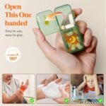 Lifewit Weekly Pill Organizer 2 Times a Day, Portable Travel 7 Day Lightproof Pill Box for Medicines/Vitamin/Fish Oils, Daily Pill Case, Green - Image 7