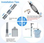 AQQA Manual Aquarium Vacuum Gravel Cleaner Siphon Water Changer Fish Tank Cleaning Kit for Gravel Sand Washing Dirt Removal Siphon Vacuum Cleaner with Adjustable Waterflow - Image 5