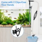 AQQA Manual Aquarium Vacuum Gravel Cleaner Siphon Water Changer Fish Tank Cleaning Kit for Gravel Sand Washing Dirt Removal Siphon Vacuum Cleaner with Adjustable Waterflow - Image 7