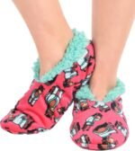 Lazy One Fuzzy Feet Slipper Socks for Women, Cute Fleece-Lined House Slippers, Cute Dog & Cat Design - Image 4