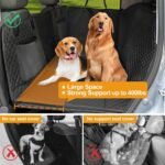 Honest Back Seat Extender for Dogs, Dog Car Seat Cover Hard Bottom 400lbs, Dog Car Seat Covers with Large Space, Waterproof Dog Hammock for Car SUV Truck, Standard, Black - Image 3
