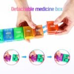 Daily Pill Organizer, 7 Compartments Detachable Medicine Box Container, Black, Travel Size Vitamin Planner Reminder, Portable Meds Storage 7-Day Holder for Medication, Fish Oils, Supplements - Image 3
