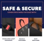 Active Pets Dog Car Seat Cover Car Seat Protector- Dog Seat Cover for Back Seat of SUVs, Trucks, Cars - Waterproof & Convertible Dog Hammock for Car Backseat - Dog Travel Accessories - Black - Image 6