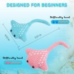 HTVRONT Crochet Kit for Beginners - Complete Crochet Kits with Stitch by Stitch Video Tutorial, Beginner Crochet Kit for Adults Kids Gift - Starter Easy Learn to Crochet(Ray Fish 2 Pack) - Image 7