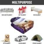 HommomH 60"x80" Horse Blanket with Purple Lavender, Super Soft Fleece Throw Blankets for Girls - Image 6