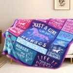 Horse Blanket Horse Gifts for Girls Women Horse Gifts - Just A Girl Who Loves Horse 50" X 60" Soft Throw Blanket - Christmas Birthday Present for Horse Lovers Teenage Girls - Image 4