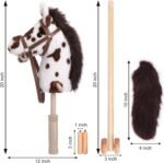 Stick Horse with Realistic Sound Effects, Hobby Horse, Wooden Pole, Handle, and Wheels, 38” Tall Horse Toys Gift for Kids Toddlers 3 Years+, Black (AA Batteries Required) - Image 7