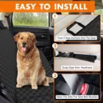 Backseat Cover for Dogs, Waterproof and Non-Slip Pet Bench Seat Covers, Car Seat Protector for Back Seat, Universal Size Rear Car Seat Cover Fits Cars, Trucks and SUVs, Black - Image 4