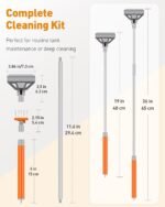 Pawfly Aquarium Algae Scraper Cleaner Fish Tank Brush with 5 Stainless Steel Blades, 26 Inch Aquarium Glass Scraper Aquarium Cleaning Tool - Image 3