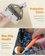 Pawfly Aquarium Algae Scraper Cleaner Fish Tank Brush with 5 Stainless Steel Blades, 26 Inch Aquarium Glass Scraper Aquarium Cleaning Tool - Image 6