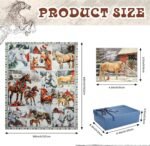 3 Pcs Horse Lovers Gifts Set, Horse Rustic Farmhouse Gift for Farm Animal Lovers, Includes 60"x 50" Throw Blanket Greeting Card Box, Horse Party Gift Decor for Women on Birthday Christmas - Image 4