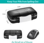Fullicon Portable Pill Organizer Weekly, Small Travel Pill Case with 7 Compartment, Moistureproof and Airtight Pill Box, Travel Pill Holder for Vitamins/Fish Oils/Supplements - Image 5