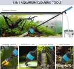 Fish Tanks Gravel Vacuum Cleaner, 397GPH/20W Electric Aquarium Gravel Cleaner, 6-in-1 Aquarium Cleaner Kit for Remove Dirt Change Water Wash Sand and Water Shower for Turtle Betta Fish Tank - Image 6