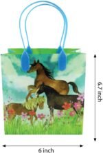 TINYMILLS Horse and Pony Themed Party Favor Bags Treat Bags, 12 Pack - Image 10