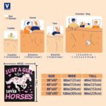 Horse Blanket Gift for Girls Women Plush-Just A Girl Who Loves Horses Comfy Throws Cowboy Western Lightweight Sheet Pony Bedding Quilt Soft Flannel Blankets for Couch Travel-50x60 Inches - Image 4