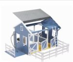 Breyer Horses Freedom Series Deluxe Country Stable & Wash Stall with Freedom Series Horse | 6 Piece Barn Playset Toy | 1:12 Scale Figurine | Model #61149 , Blue - Image 3