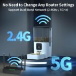 5G WiFi Automatic Cat Feeders: Smart Automatic Cat Food Dispenser with Slow Feeding Mode, Detachable for Easy Cleaning, Pet Feeder with Alexa, 1-30 Meals Per Day for Multiple Pets (6L/25 Cup) - Image 3