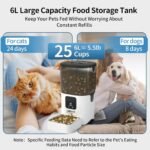 5G WiFi Automatic Cat Feeders: Smart Automatic Cat Food Dispenser with Slow Feeding Mode, Detachable for Easy Cleaning, Pet Feeder with Alexa, 1-30 Meals Per Day for Multiple Pets (6L/25 Cup) - Image 6