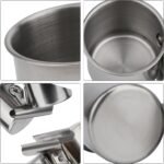 Hypeety Bird Parrot Feeding Double Cups Stainless Steel Food Water Bowls with Clip Bird Seed Feeder Cups Hanging Bowl Cage Stand Accessories - Image 5