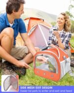 Bissap Bearded Dragon Travel Carrier, Portable Guinea Pig Carrier Bag Tortoise Carrier Pouch for Bunny Hamster Chinchilla Hedgehog Lizard Bird Outgoing Reptile Travel Carrying Case - Orange - Image 5