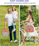 Bissap Bearded Dragon Travel Carrier, Portable Guinea Pig Carrier Bag Tortoise Carrier Pouch for Bunny Hamster Chinchilla Hedgehog Lizard Bird Outgoing Reptile Travel Carrying Case - Orange - Image 6