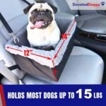 Deluxe Dog Car Seat Fits Pets up to 15lbs, Dog Booster Seat, Padded Cushioning, Adjustable Straps, Metal Frame Encasing, Installs in Seconds, Collapsible Canvas and Easy to Clean - Image 4