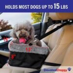 Deluxe Dog Car Seat Fits Pets up to 15lbs, Dog Booster Seat, Padded Cushioning, Adjustable Straps, Metal Frame Encasing, Installs in Seconds, Collapsible Canvas and Easy to Clean - Image 9