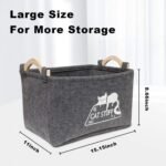 Cat Toy Box, Cat Toy Storage Basket with Handles, Felt Pet Toy Basket Pet Supplies Storage Bin, Perfect for Organizing Cat Toys and Accessories - Image 4