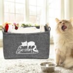 Cat Toy Box, Cat Toy Storage Basket with Handles, Felt Pet Toy Basket Pet Supplies Storage Bin, Perfect for Organizing Cat Toys and Accessories - Image 7