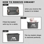 Cat Toy Box, Cat Toy Storage Basket with Handles, Felt Pet Toy Basket Pet Supplies Storage Bin, Perfect for Organizing Cat Toys and Accessories - Image 8
