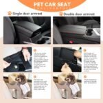 Dog Car Seat for Small Dog Center Console Seat Pet Booster Seat for Car Puppy Car Seat for Small Dogs(Champagne+Khaki) - Image 4