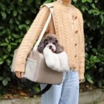 Dog Car Seat for Small Dog Center Console Seat Pet Booster Seat for Car Puppy Car Seat for Small Dogs(Champagne+Khaki) - Image 5