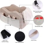 Dog Car Seat for Small Dog Center Console Seat Pet Booster Seat for Car Puppy Car Seat for Small Dogs(Champagne+Khaki) - Image 7