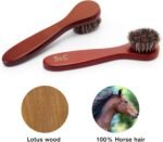 Premium Shoe Polish Brush Set - Horse Hair Brushes, Shoe Polish Applicator for Leather Footwear - Shoe Brushes for Cream & Polish - Made of White Horse Hair & Lotus Wood Handle - Image 3