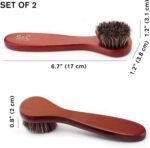 Premium Shoe Polish Brush Set - Horse Hair Brushes, Shoe Polish Applicator for Leather Footwear - Shoe Brushes for Cream & Polish - Made of White Horse Hair & Lotus Wood Handle - Image 6
