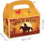 12 Pack Western Cowboy Party Favor Treat Box Wild West Boy Baby Shower Theme Supplies Cowboy Party Goodie Candy Treat Present Boxes for Western Cowboy Horse Birthday Party Supplies - Image 3
