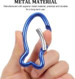 BESPORTBLE Carabiner Ciip 10Pcs 2.34inch Aluminum Carabiners Fish Shape Heavy Duty Carabeaner Clips, Spring Snap Hooks for Outdoors, Camping, Hiking, Fishing Home Gym - Image 5