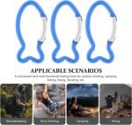 BESPORTBLE Carabiner Ciip 10Pcs 2.34inch Aluminum Carabiners Fish Shape Heavy Duty Carabeaner Clips, Spring Snap Hooks for Outdoors, Camping, Hiking, Fishing Home Gym - Image 9
