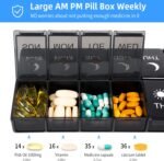 Gymboyang Pill Organizer 2 Times a Day, Weekly Pill Box AM PM, Portable and Large Capacity for Travel, Daily Pill Cases to Hole Vitamin, Medicine, Medication, Fish Oils and Supplements - Image 3