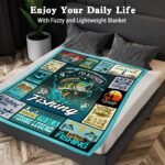 Fishing Gifts for Men, Funny Fishing Gifts for Him, Fishing Gifts for Women, Fishing Gift Blanket, Fisherman gift ideas, Gifts for Fisherman Unique, Gifts for Fishing Lovers Blanket 60" X 50" - Image 4