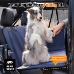 Back Seat Extender for Dogs，Heavy Duty Leatherette Dog Car Seat Cover for Back Seat ，Wash-Free Hard Bottom Dog Hammock for Car Holds 500lbs，Travel Dog Bed for Car SUV Truck-Blue/Nappa - Image 4