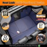 Back Seat Extender for Dogs，Heavy Duty Leatherette Dog Car Seat Cover for Back Seat ，Wash-Free Hard Bottom Dog Hammock for Car Holds 500lbs，Travel Dog Bed for Car SUV Truck-Blue/Nappa - Image 5