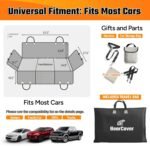 Back Seat Extender for Dogs，Heavy Duty Leatherette Dog Car Seat Cover for Back Seat ，Wash-Free Hard Bottom Dog Hammock for Car Holds 500lbs，Travel Dog Bed for Car SUV Truck-Blue/Nappa - Image 7