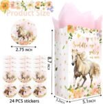 Outego 24 Girl Horse Party Favor Bags with Stickers - Girl Horse Goodie Bags for Kids - Perfect for Horse Themed Birthday Party and Celebration - Image 4