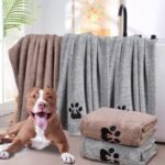 Dog Towels for Drying Dogs - Pack of 4 - Super Absorbent Soft Microfiber Pet Bath Grooming Towel for Dogs Cats and Other Pets (M-36" * 28", 2Grey and 2Brown) - Image 3