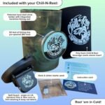 Chill-N-Reel Fishing Can Cooler (from Shark Tank) | Hard Shell Drink Holder with Hand Line Reel Attached | Fits Any Standard Insulator Sleeve or Coozie | Unique Fun Fishing Gift (Camo & Spill Guard) - Image 3