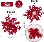 AIMUDI Red Velvet Curly Bows for Gift Wrapping 6.5'' Christmas Curly Bows Self Adhesive Gift Wrap Bows for Christmas Gifts, Treat Bags, Wine Bottles Party Holiday Decorations - 6 Counts - Image 3